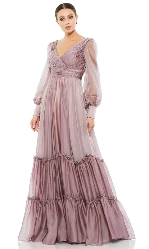 Summer Comfort Cozy Layering Pieces Mac Duggal 678641 - Bishop Sleeve Chiffon Gown