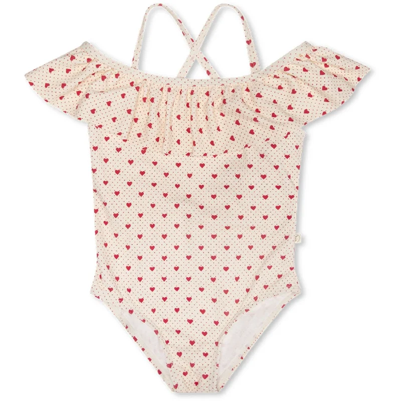 Cozy Outerwear Relaxed Street Fashion That's Mine Lots Of Love Red Savannah Swimsuit