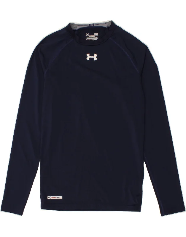 Chic Outfits Soft Casual Wearable UNDER ARMOUR Womens Graphic Top Long Sleeve UK 14 Large Navy Blue