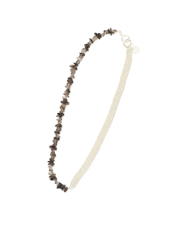 Basic Comfort Practical Soft Layers SMOKY QUARTZ  BEADS NECKLACE