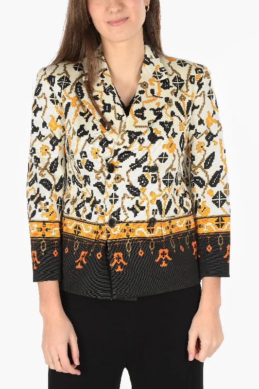 Casual Comfort Warm Street Style Maison Margiela MM0 double breasted blazer with geometric pattern