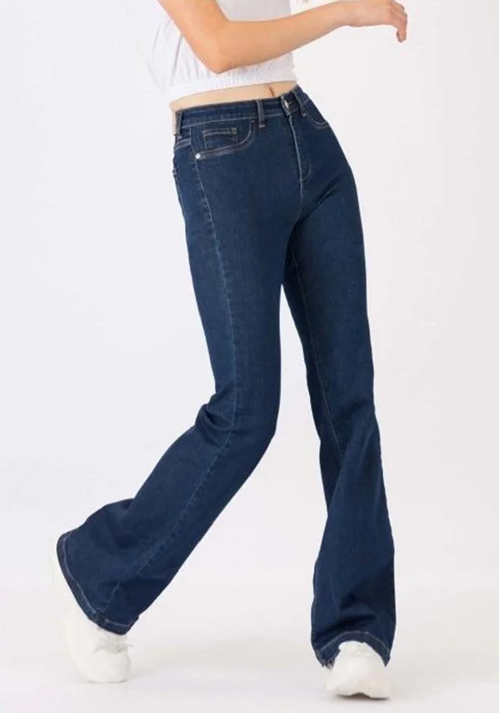 Soft Wear Trendy Warm Pieces Tiffosi One Size True Denim Bootcut Jeans, Blue
