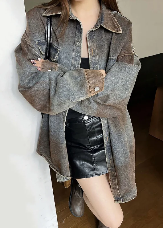 Trendy Looks womensclothing-dresses-dressUnique Peter Pan Collar Patchwork Denim Coats Spring