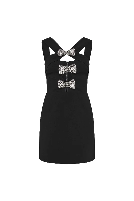 Easy Fashion Fashionable Cozy Wear Eliana Bow Mini Dress