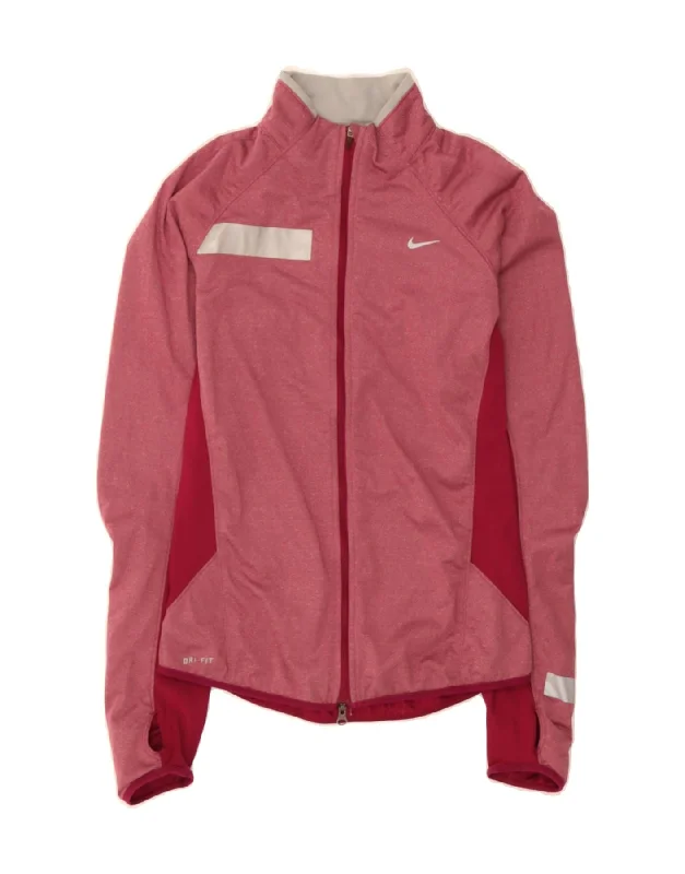 Everyday Style Stylish Relaxed Clothing NIKE Womens Dri Fit Tracksuit Top Jacket UK 10 Small Pink Colourblock