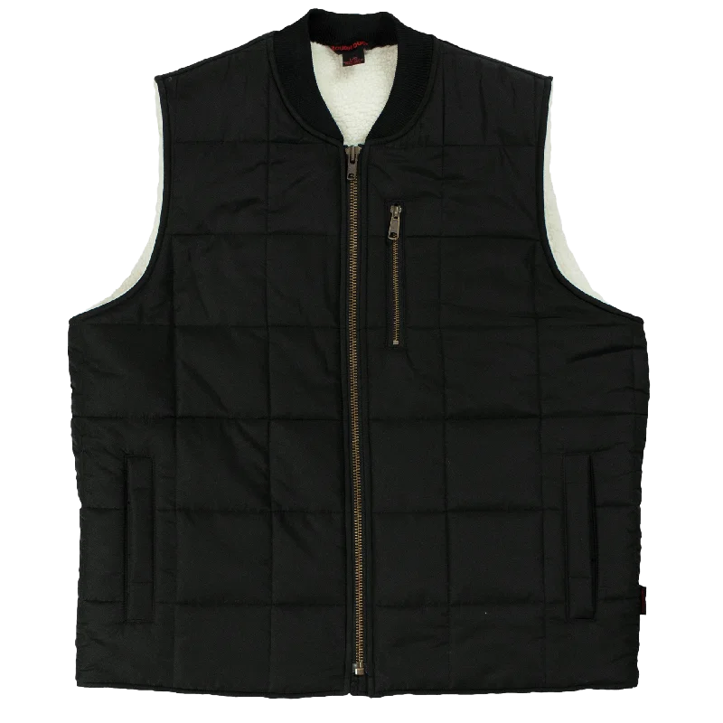 All-Day Wear Cozy Fashion Pieces Tough Duck Men's Box Quilted, Sherpa Lined Vest WV01