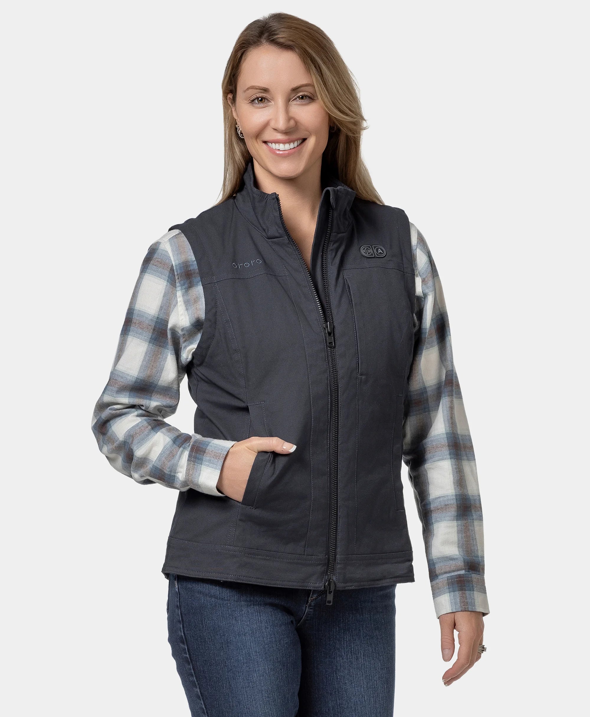 Comfortable Jackets Trendy Warm Pieces Cheyenne Women's 5-Zone Dual-Control Heated Canvas Vest Comfortable Jackets Trendy Warm Pieces Cheyenne Women's 5-Zone Dual-Control Heated Canvas Vest
