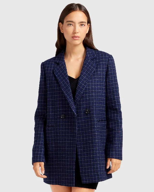 Cozy Layers Soft Street Fashion Cambridge Oversized Wool Blazer