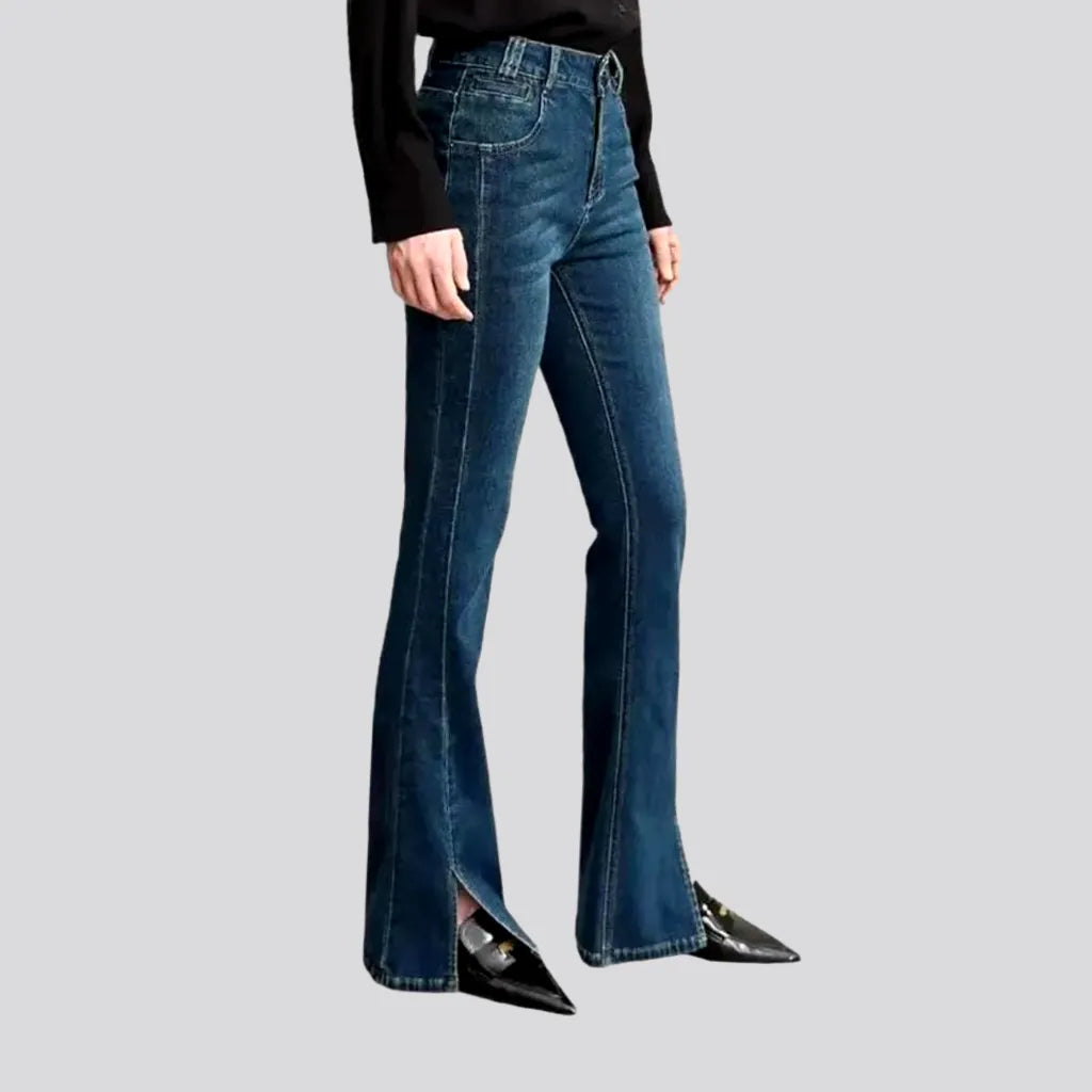 Smart Comfort Wear Soft Wearable Comfort Sanded stretchable flared jeans for women