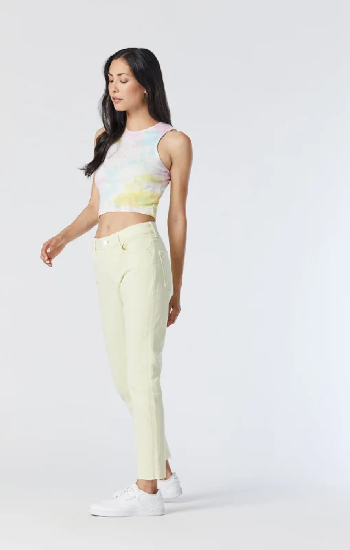 Warm Wear Cozy Fashion Pieces VIOLA STRAIGHT LEG JEANS IN TENDER YELLOW LA VINTAGE
