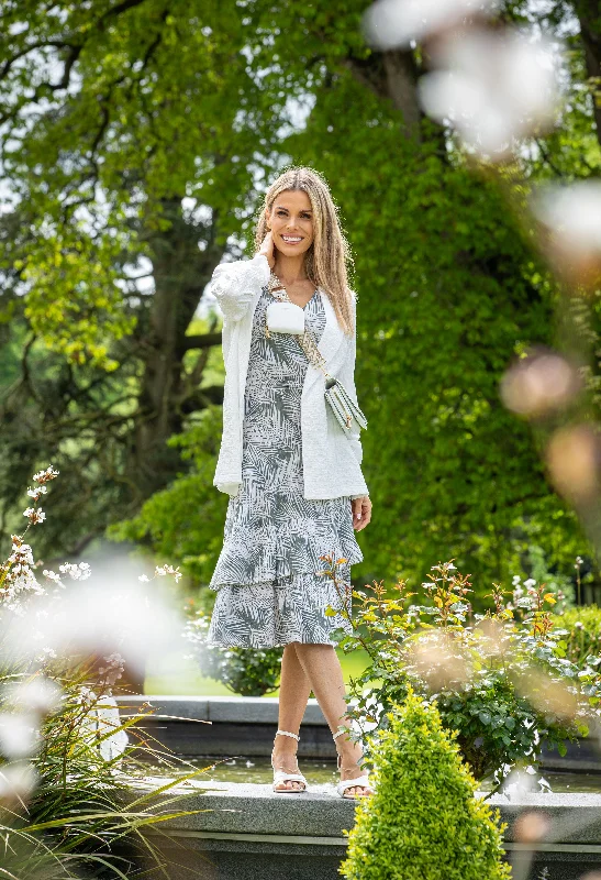 Casual Comfort Soft Cozy Wear Palms Print Dress