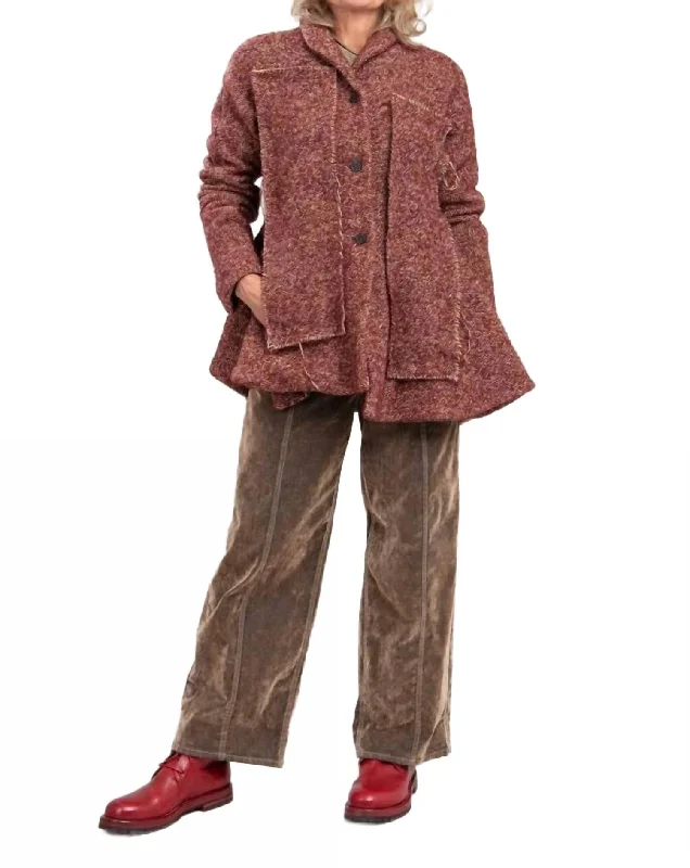 Timeless Style Comfortable Fashionwear Melange Coat In Sunset Melange