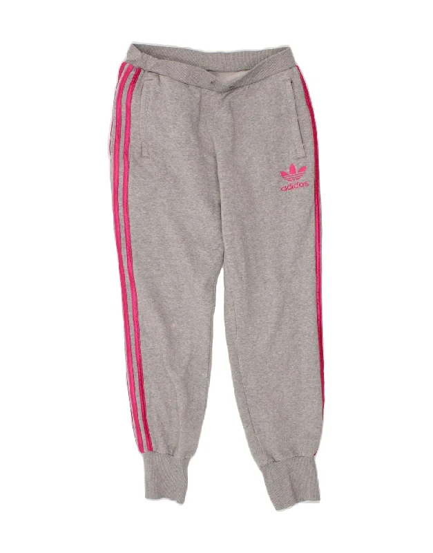 Effortless Wear Soft Wearable Comfort ADIDAS Womens Tracksuit Trousers Joggers EU 36 Small  Grey Cotton