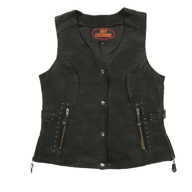 Cozy Apparel Fashionable Cozy Wear Hot Leathers VSL1014 Ladies Black Leather Vest with Fringe Cozy Apparel Fashionable Cozy Wear Hot Leathers VSL1014 Ladies Black Leather Vest with Fringe