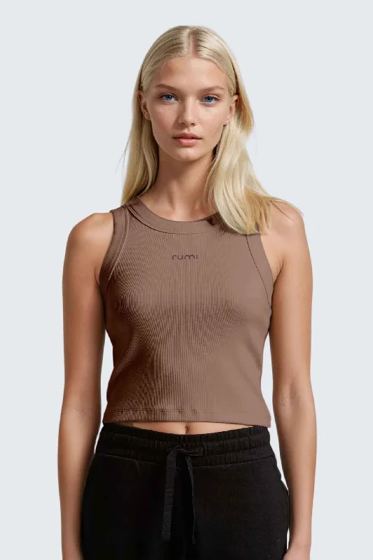 Layered Style Comfortable Chic Choices W MoonRib Cropped Tank - Rose Deep