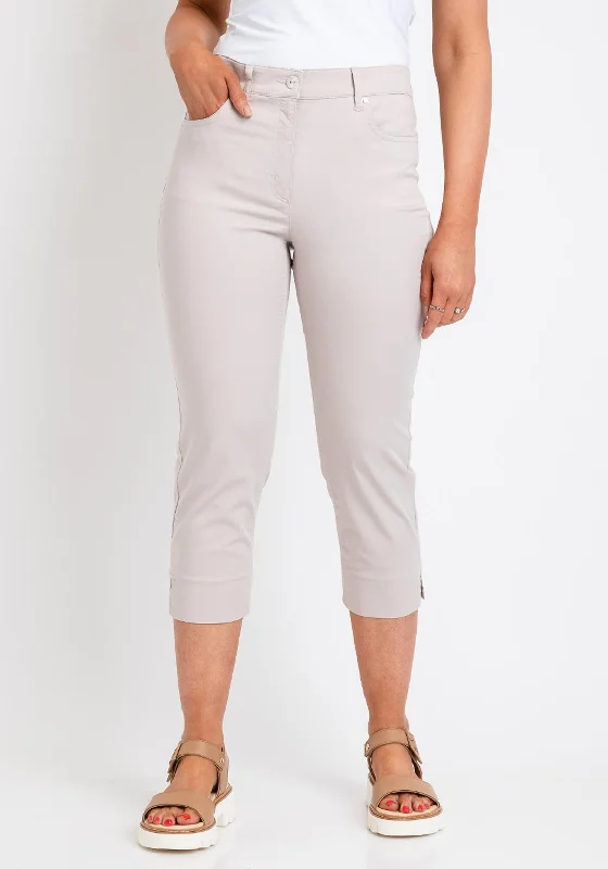 Weekend Comfort Cozy and Relaxed Wear Zerres Cora Cropped Slim Comfort Jeans, Sand