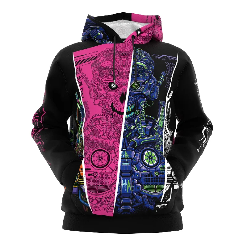 Easy Style Stylish Soft Outfits Robotic Skull Hoodie