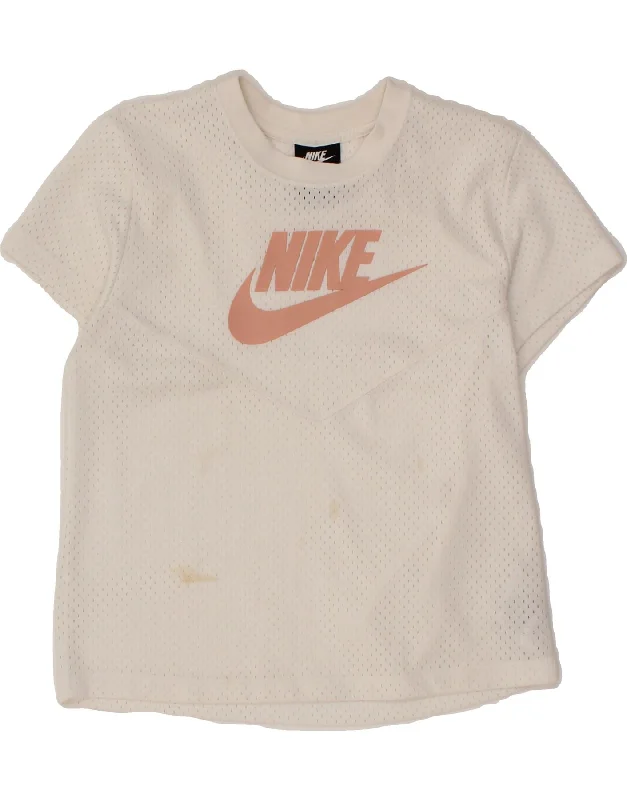 Chic Lounge Casual Chic Options NIKE Womens Graphic T-Shirt Top UK 10 Small White Polyester