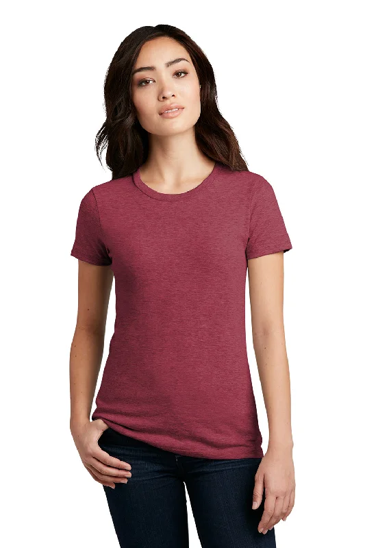 Chic Lounge Affordable Soft Fit District Womens Perfect Blend Short Sleeve Crewneck T-Shirt - Heather Red