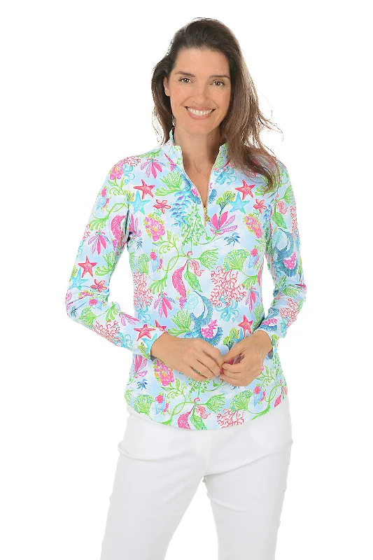 Comfortable Fashion Relaxed Fashion Styles Light Blue Sea UPF50+ Sun Shirt