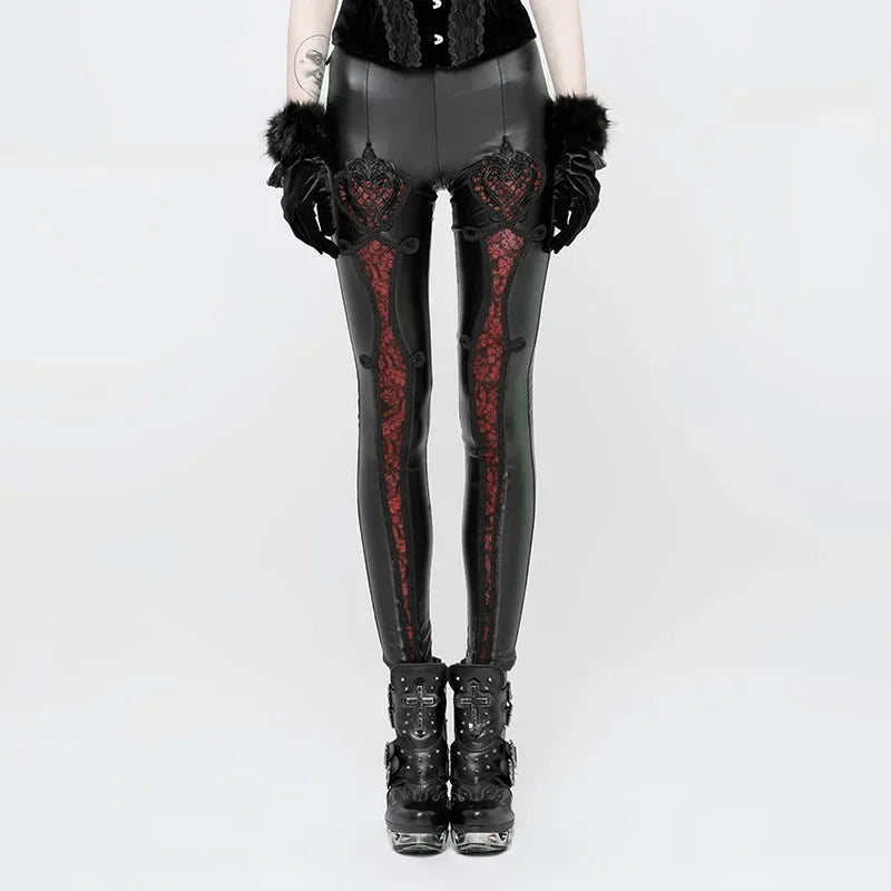 Cozy Chic Trendy Warm Layered Pieces Women's Vintage Gothic Flowers Embroidery Leggings