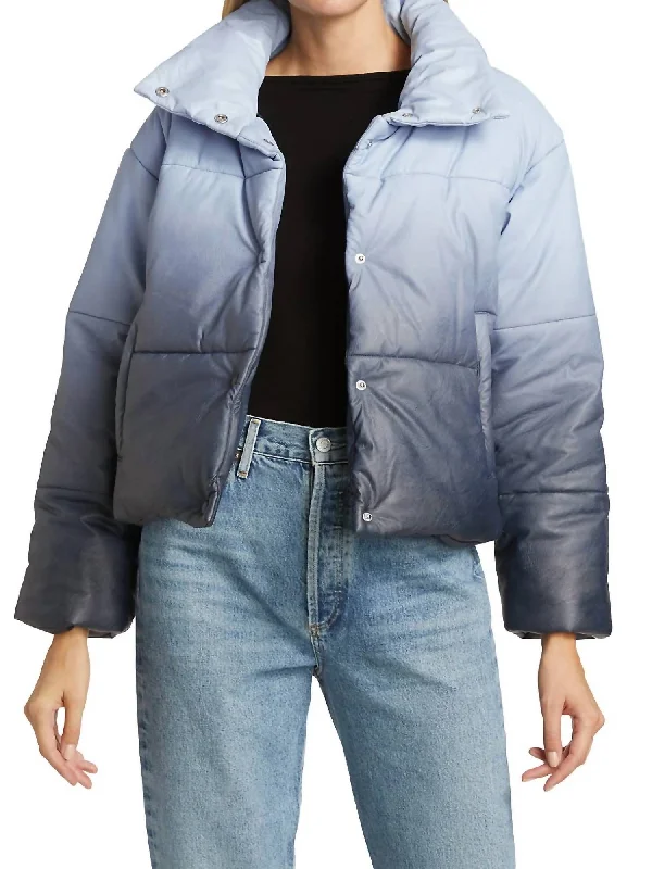 Urban Chic Comfortable Chic Wearables Cecilia Vegan Leather Coat In Alpine Ombre