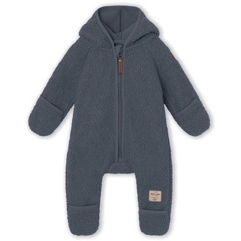 Comfy Dress Soft Street Fashion MINI A TURE Adel Teddy Fleece Jumpsuit Ombre Blue
