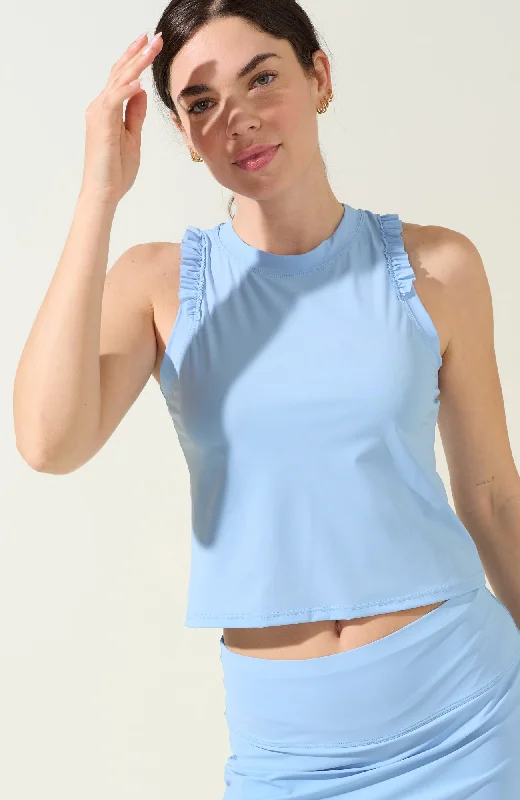 Timeless Comfort Stylish Relaxed Pieces Ruffle Tank Top Global