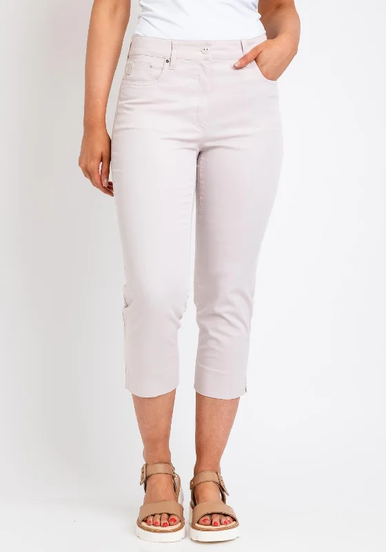 Light Fit Trendy Casual Comfort Zerres Cora Cropped Slim Comfort Jeans, Dusty Pink