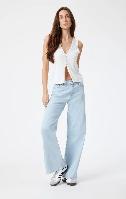 Fashion Comfort Practical Warm Clothing FLORIDA WIDE LEG IN BLEACHED RECYCLED BLUE