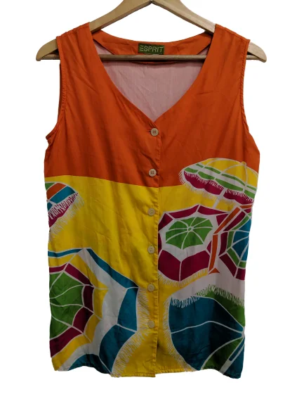 Trendy Casuals Fashionable Cozy Looks [M/L] Vintage Esprit Beach Umbrella Tank Top