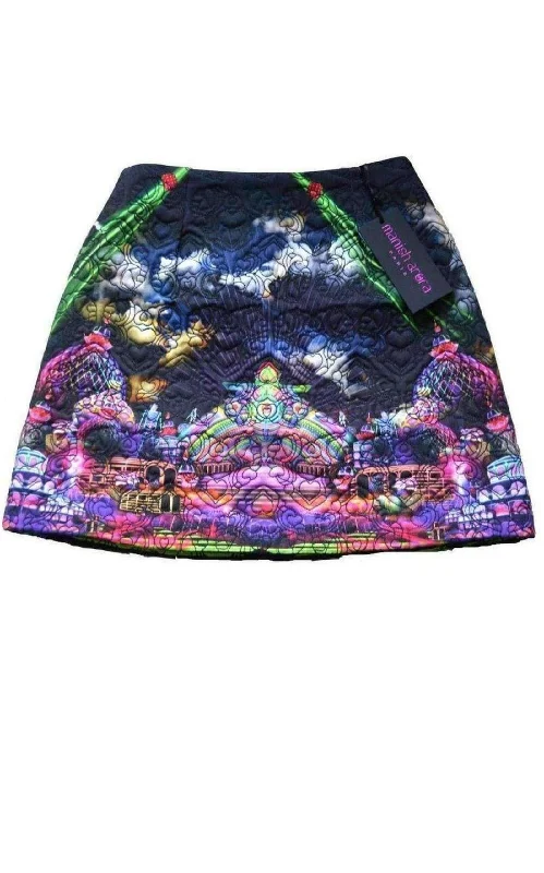 Layered Style Cozy Everyday Layers Cloud Print Quilted Cotton Mini Skirt
