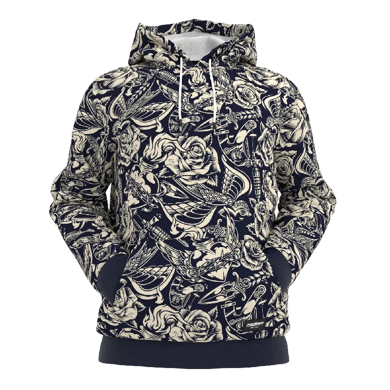 Light Fit Comfortable Layered Looks Tattoo Pattern Hoodie