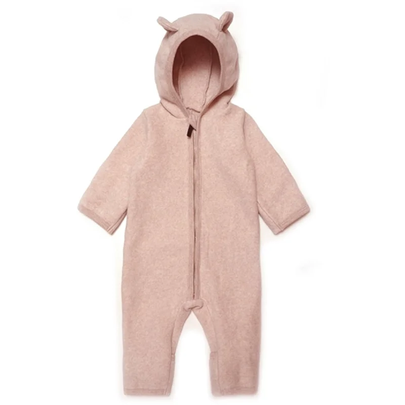Comfortable Tops Comfortable Chic Choices Huttelihut Pram Suit Ears Cotton Fleece Mushi Cot Fleece Dusty Rose