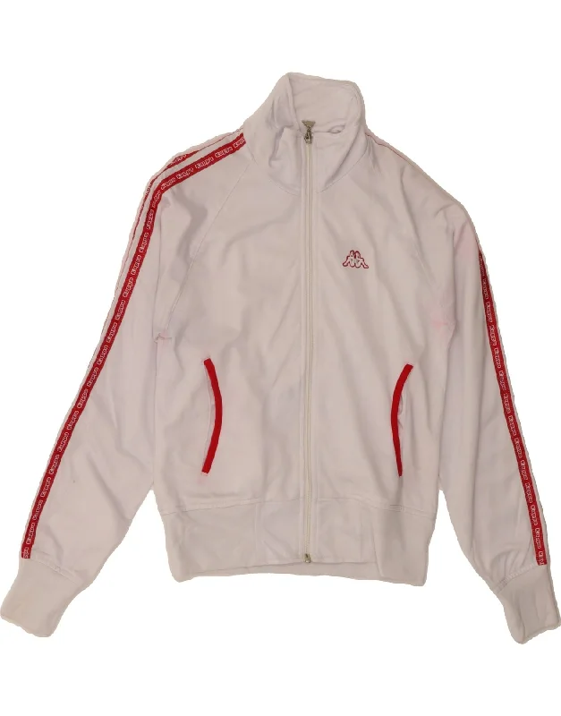 Relaxed Dresses Practical Soft Layers KAPPA Womens Tracksuit Top Jacket UK 8 Small White Polyester