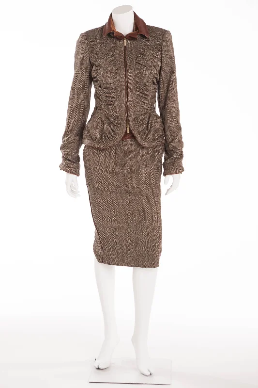 Soft Fabrics Casual Chic Options Roberto Cavalli - 2PC Tweed Blazer & Skirt -