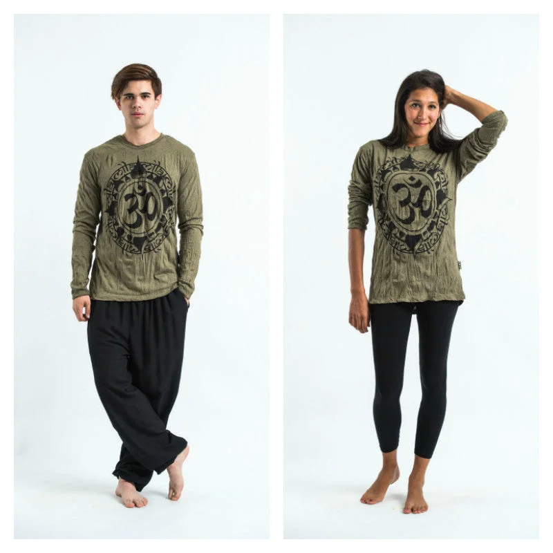 Chic Outfits Simple Cozy Pieces Unisex Infinitee Om Long Sleeve T-Shirt in Green