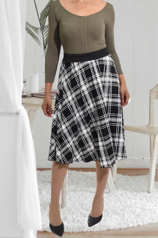Comfort Fit Practical Soft Fit Ladies Flare Black Skirt