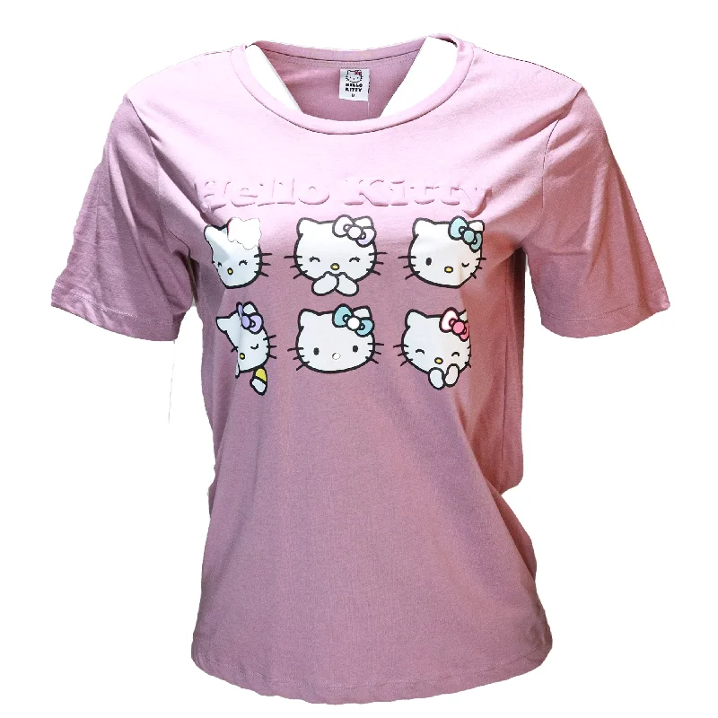Fashion Comfort Cozy Stylish Wear Mauve Hello Kitty Printed T Shirt