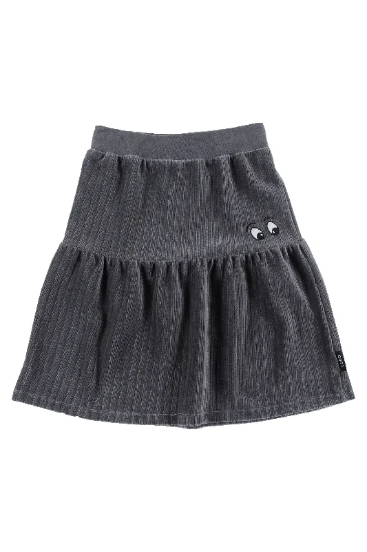 Effortless Wear Fashionable Cozy Looks LOUD VELOUR RIBBED SKIRT [Final Sale]