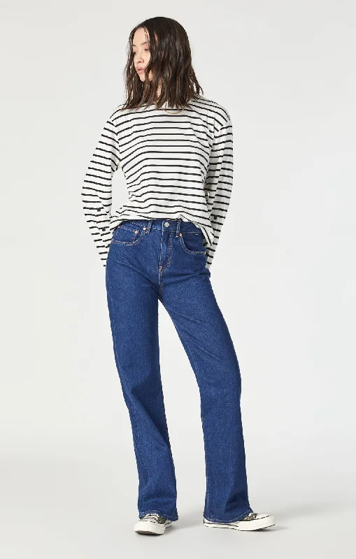 Versatile Comfort Casual Soft Fit VICTORIA WIDE LEG IN SOLID DEEP RECYCLED BLUE