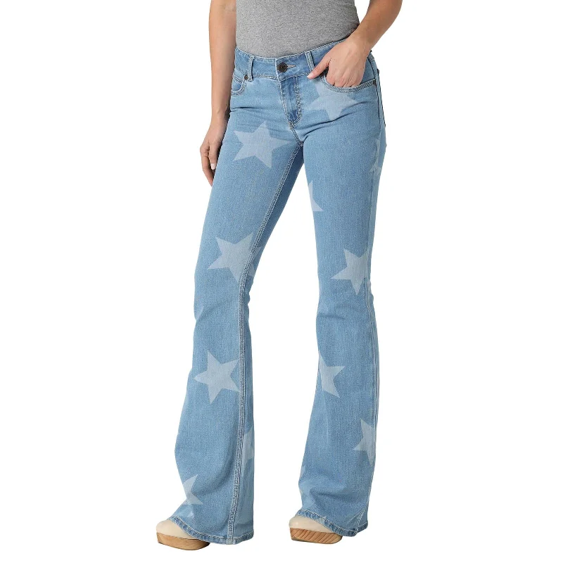Casual Fit Cozy Smart Wear Wrangler Retro Mae Flare Star Jeans