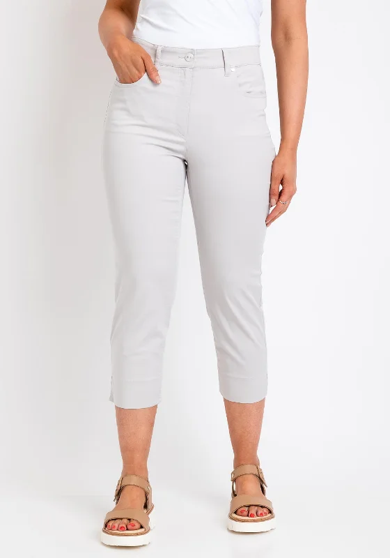 Trendy Looks Effortless Cozy Wear Zerres Cora Cropped Slim Comfort Jeans, Silver