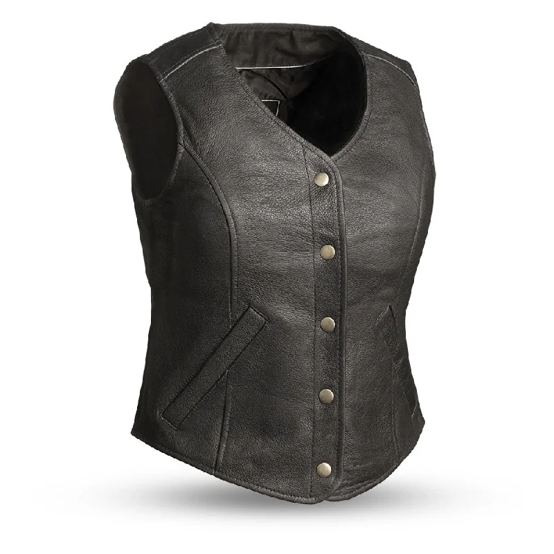 Soft Feel Trendy Warm Pieces Derringer Women's Motorcycle Leather Vest