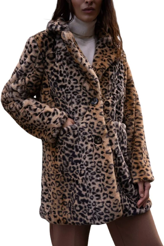 Breezy Comfort Soft Wear Fit Za Za Leopard Coat In Brown
