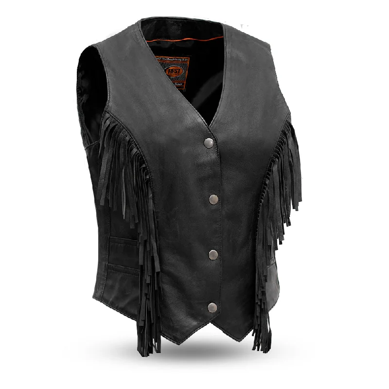 Cozy Dress Relaxed Streetwear Fit Apache Women's Leather Motorcycle Vest