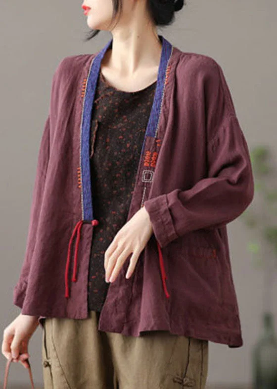 Smart Comfort Wear Affordable Soft Layers Chic Mulberry Embroideried Patchwork Loose Coat Spring