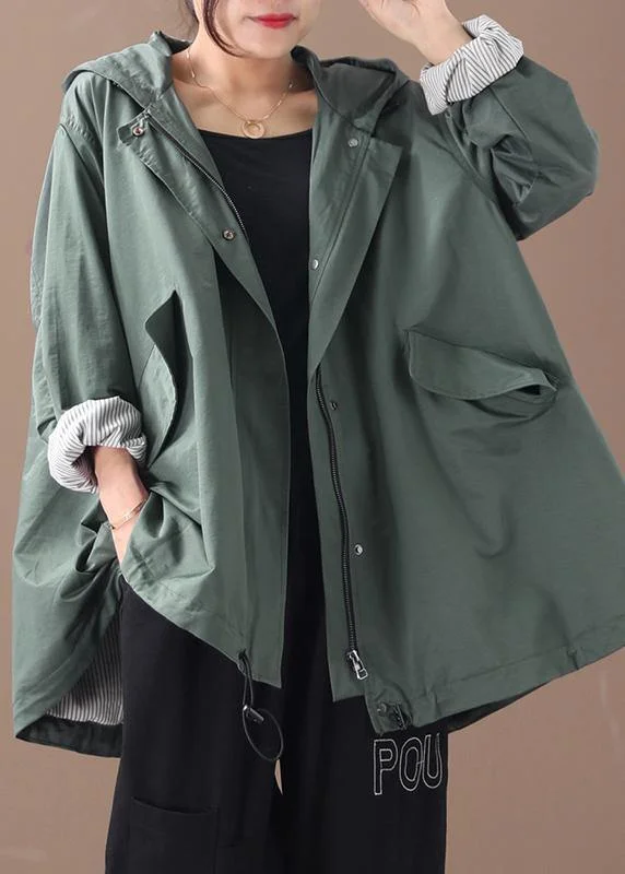 Effortless Dressing Trendy Soft Fit Modern hooded baggy Plus Size clothes For Women green silhouette winter outwear Effortless Dressing Trendy Soft Fit Modern hooded baggy Plus Size clothes For Women green silhouette winter outwear