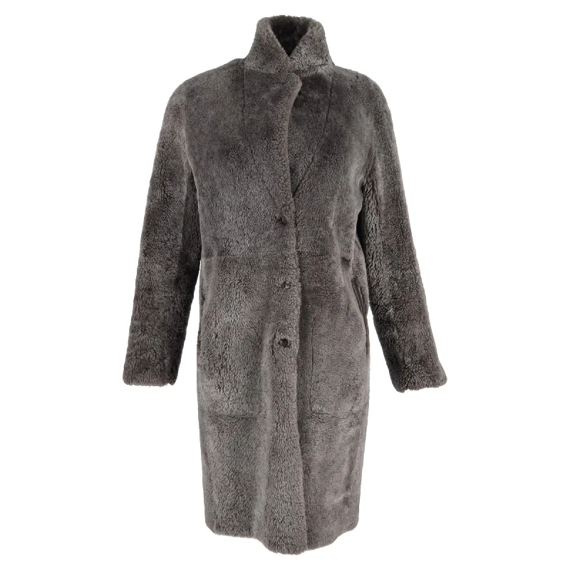 Comfortable Fashion Looks Casual Chic Options Joseph Polar Skin Brittany Coat in Grey Sheepskin
