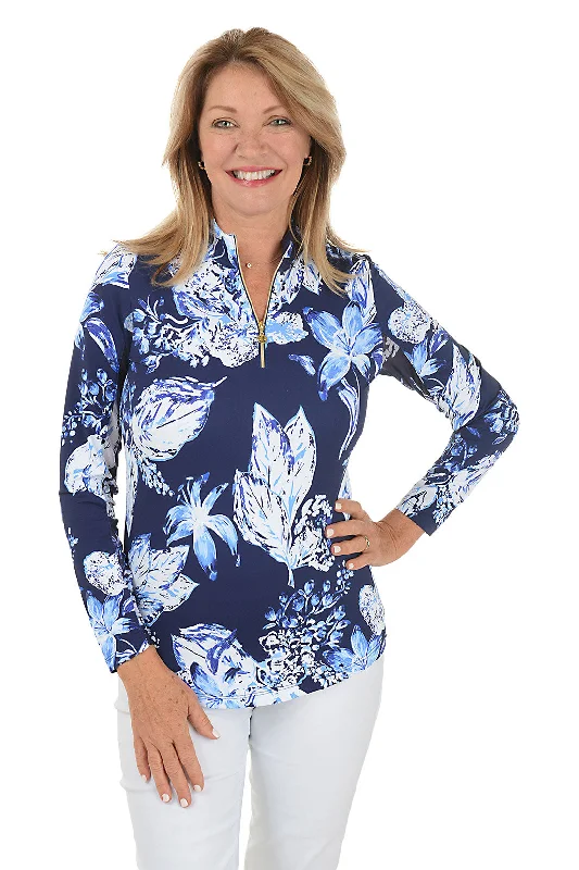 Soft Style Practical Chic Pieces Blue Lily UPF50+ Sun Shirt